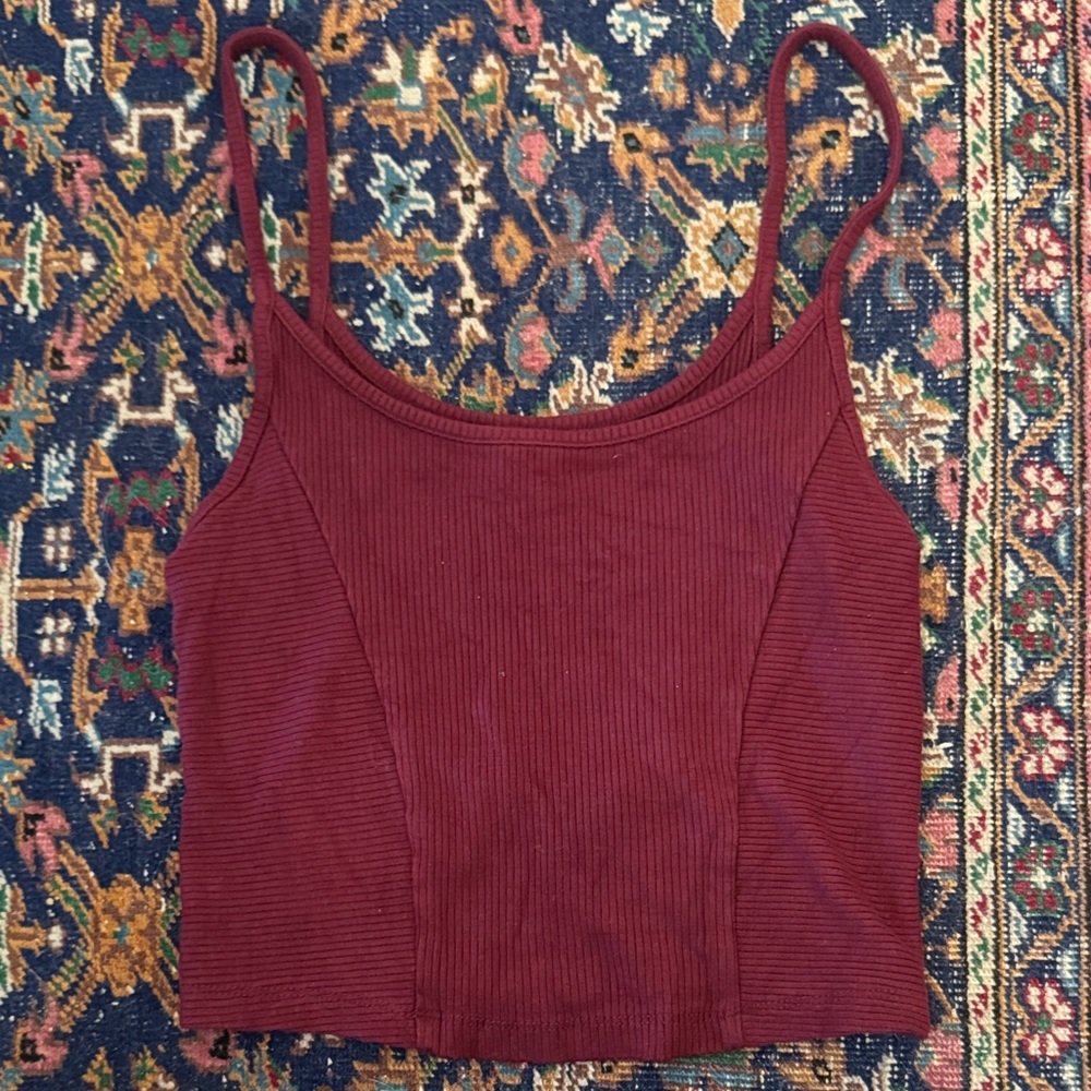 BDG Maroon Ribbed Camisole